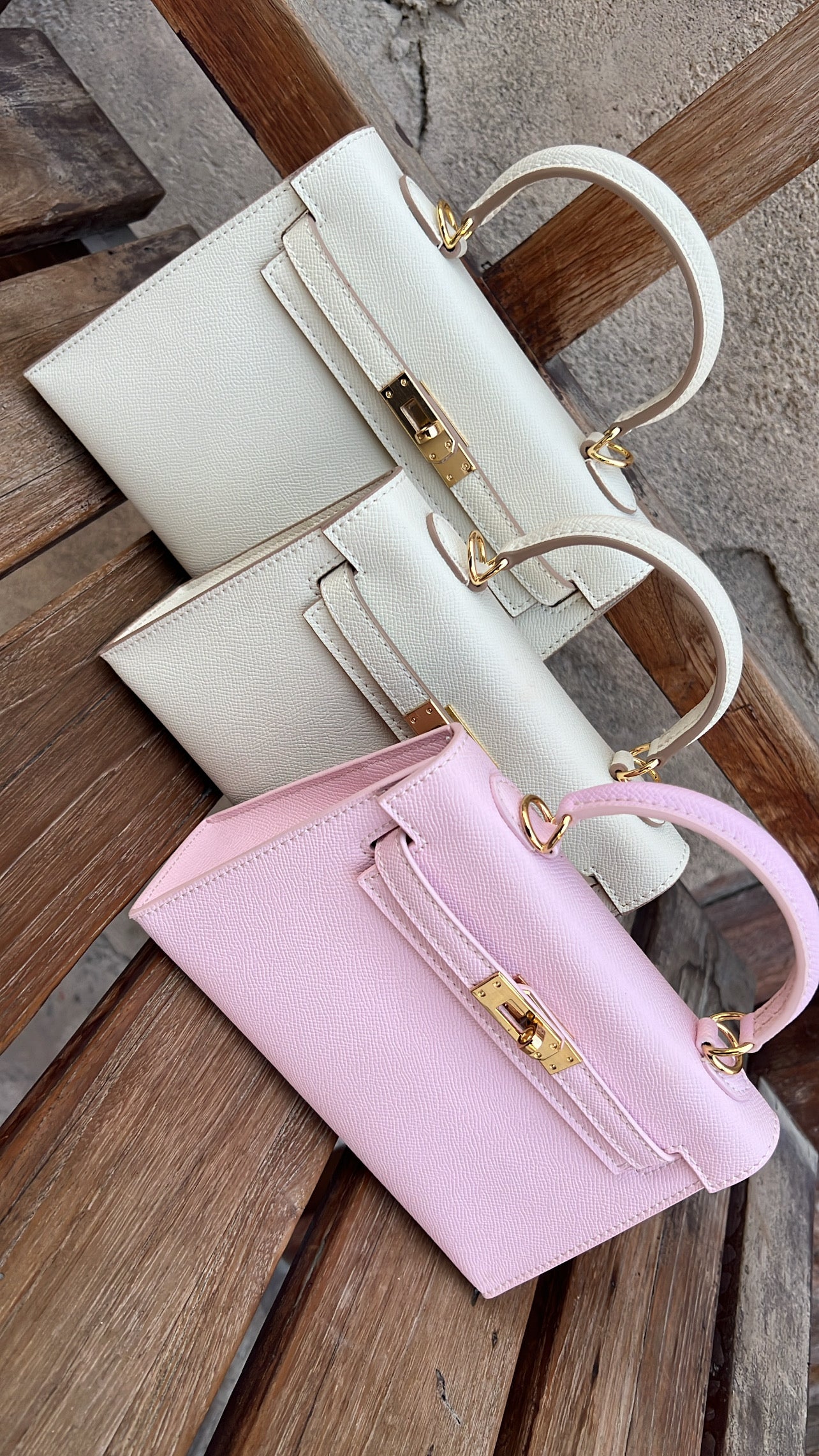 Sac iconique 19 "Rose bébé Gold"