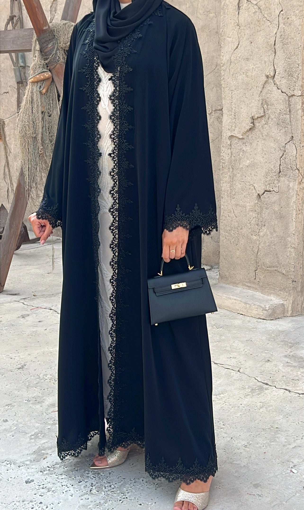 Kimono + sous robe Royal noir