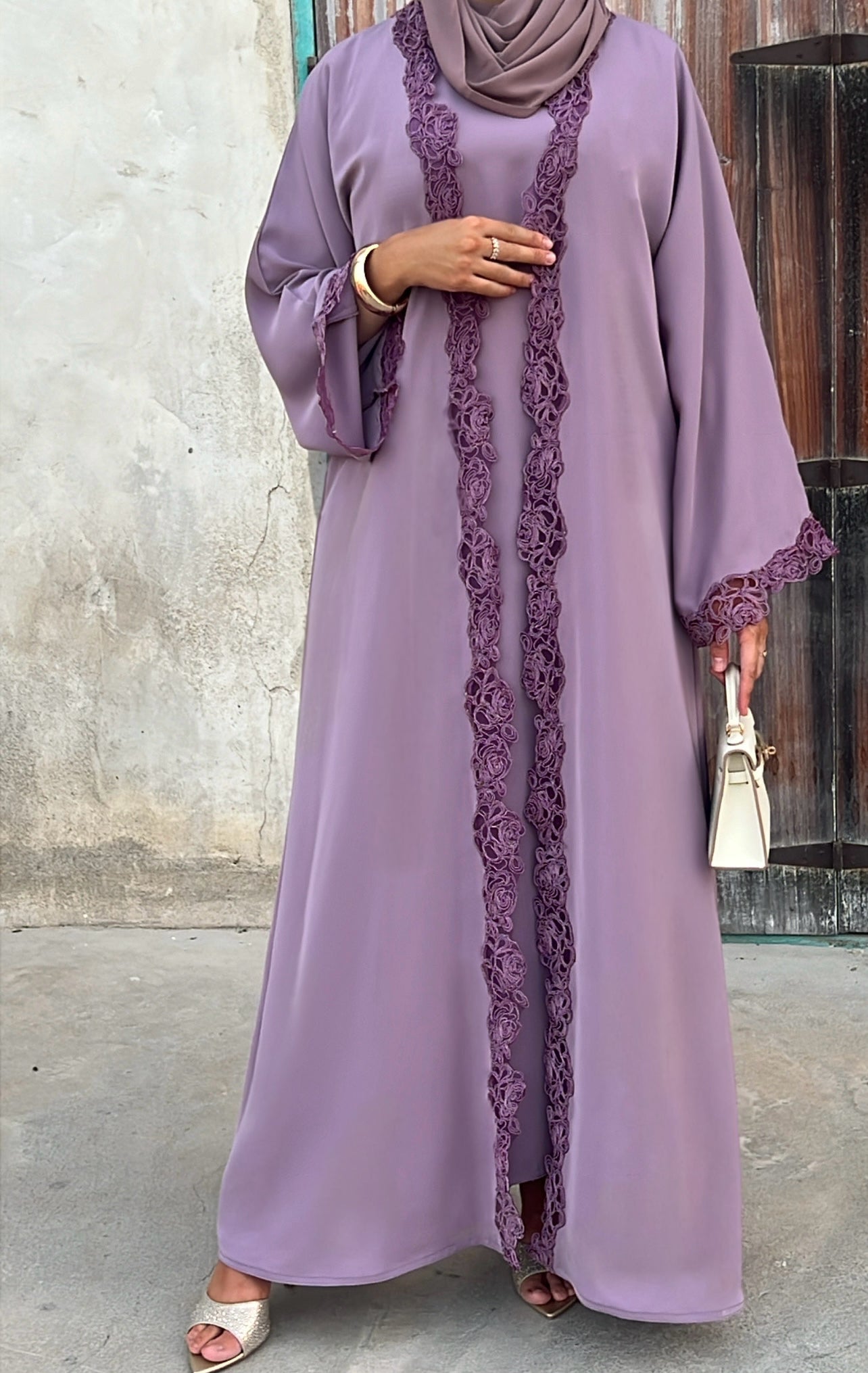 Kimono + sous robe lilas