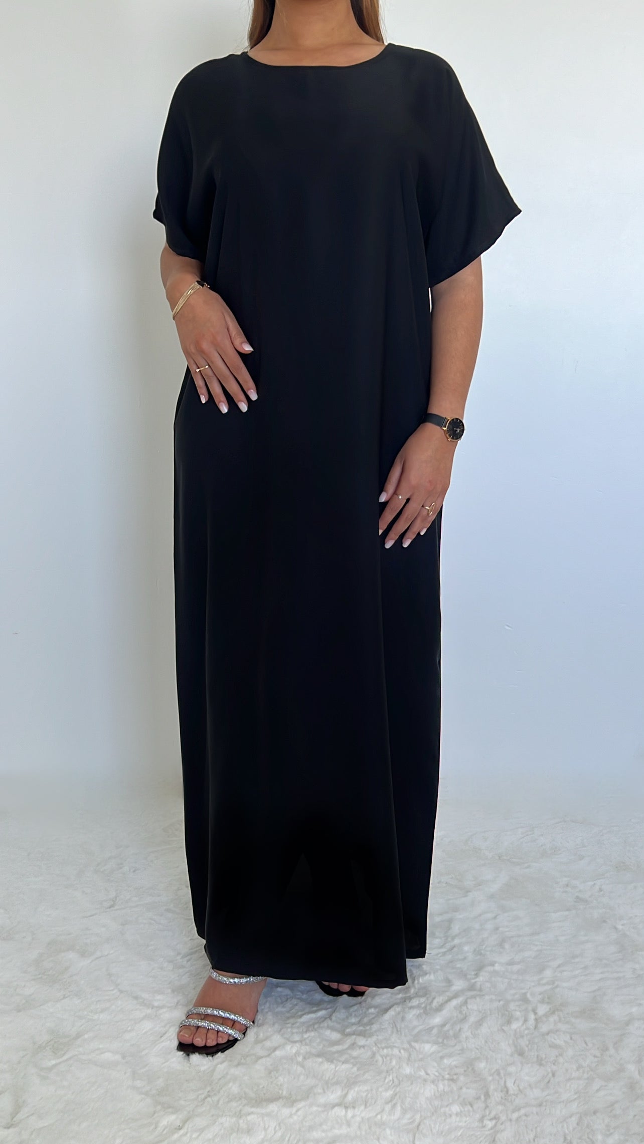 Sous robe Noir - Manches Courtes