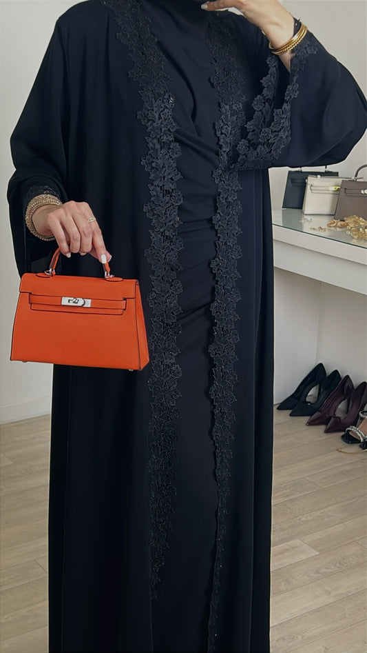 Abaya Dentelle black - Gamme Premium