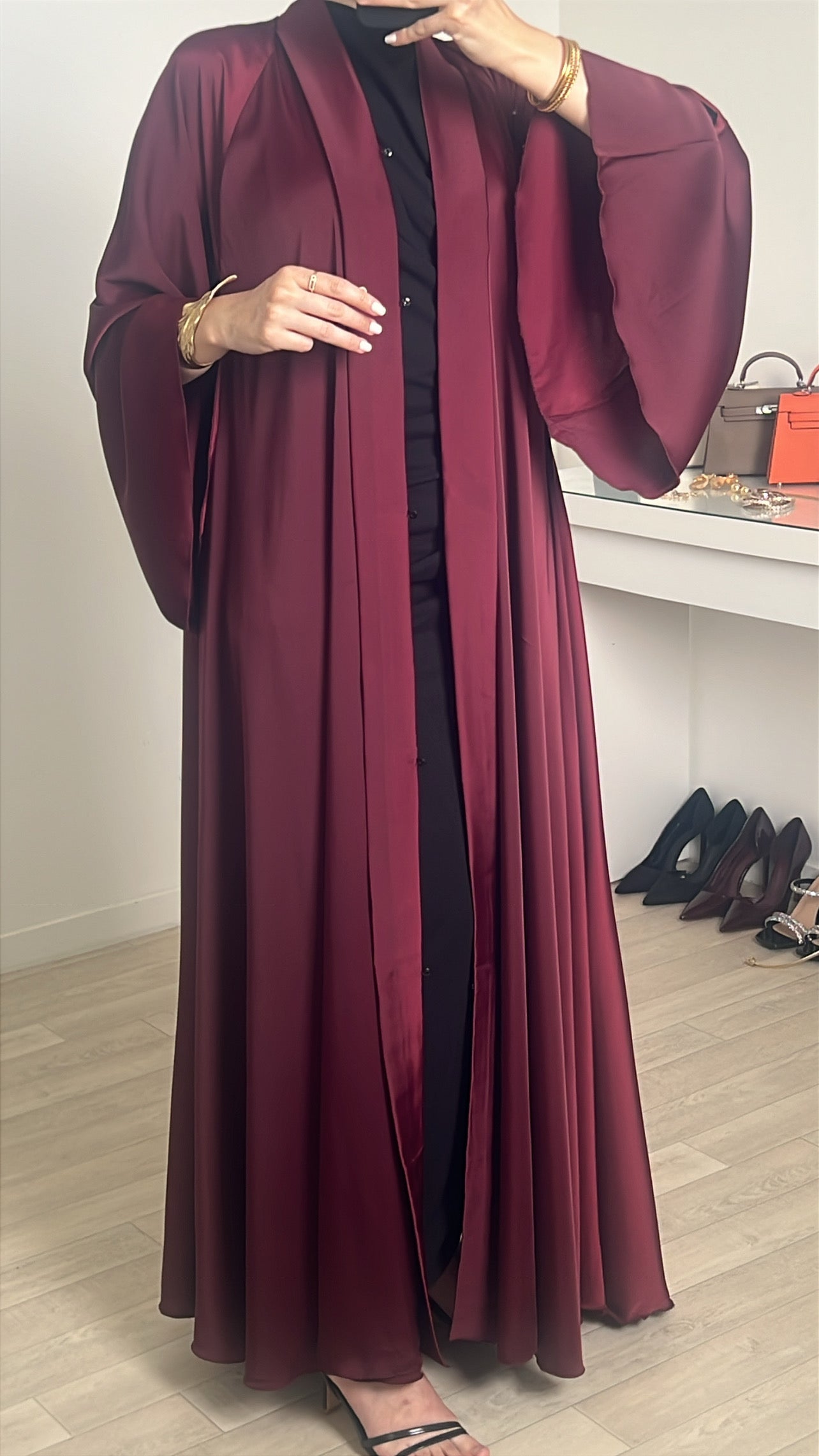 Abaya Jade bordeaux
