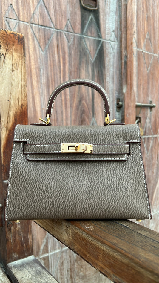 Sac iconique 19 "Taupe Gold"