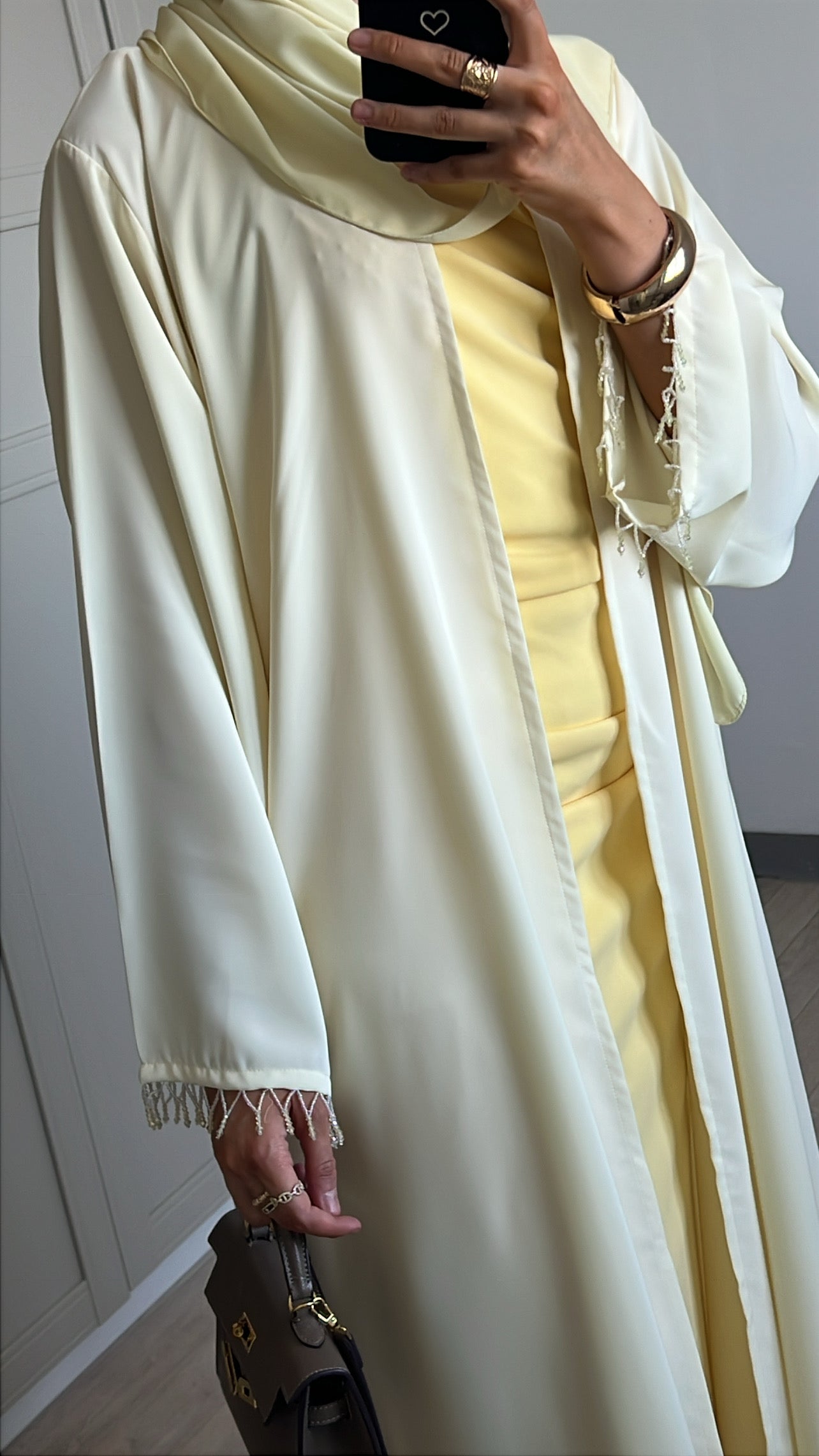 Abaya Laîa Jaune pastel