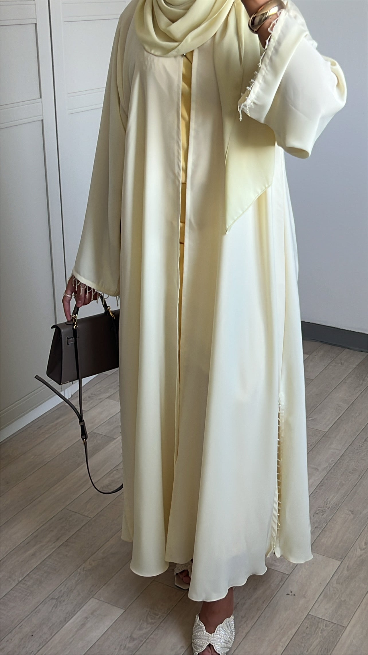 Abaya Laîa Jaune pastel