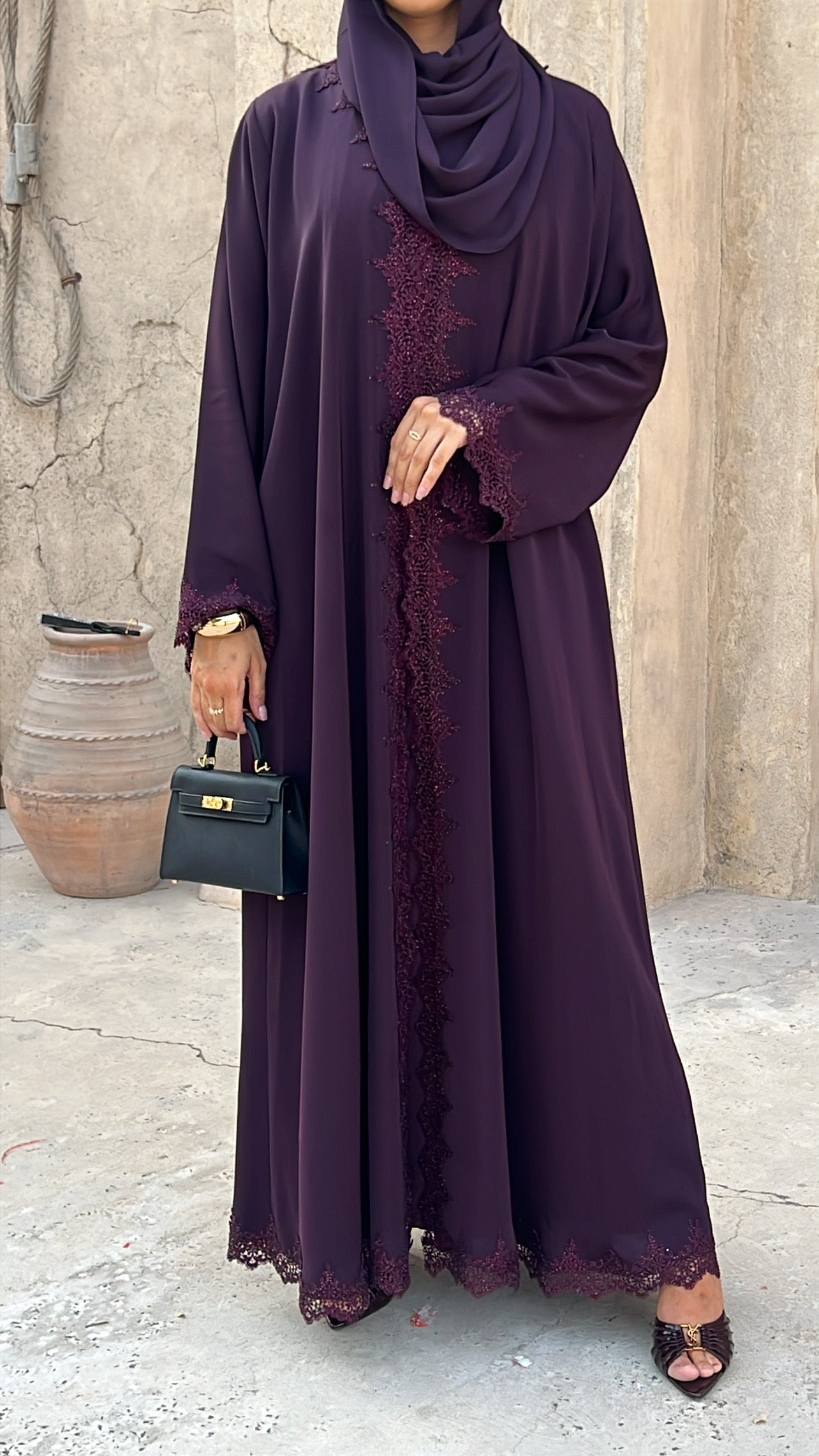 Kimono + sous robe Royal mauve