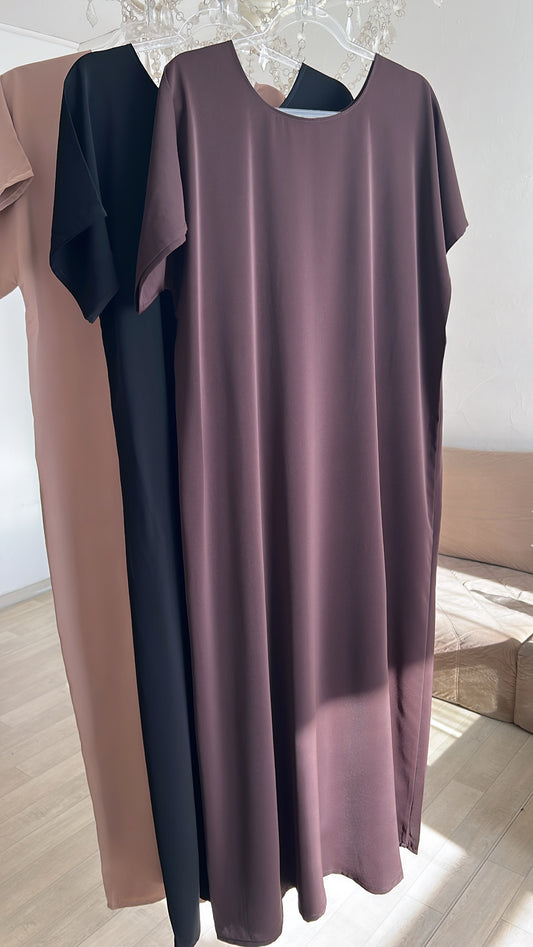 Sous robe Marron chocolat - Manches courtes
