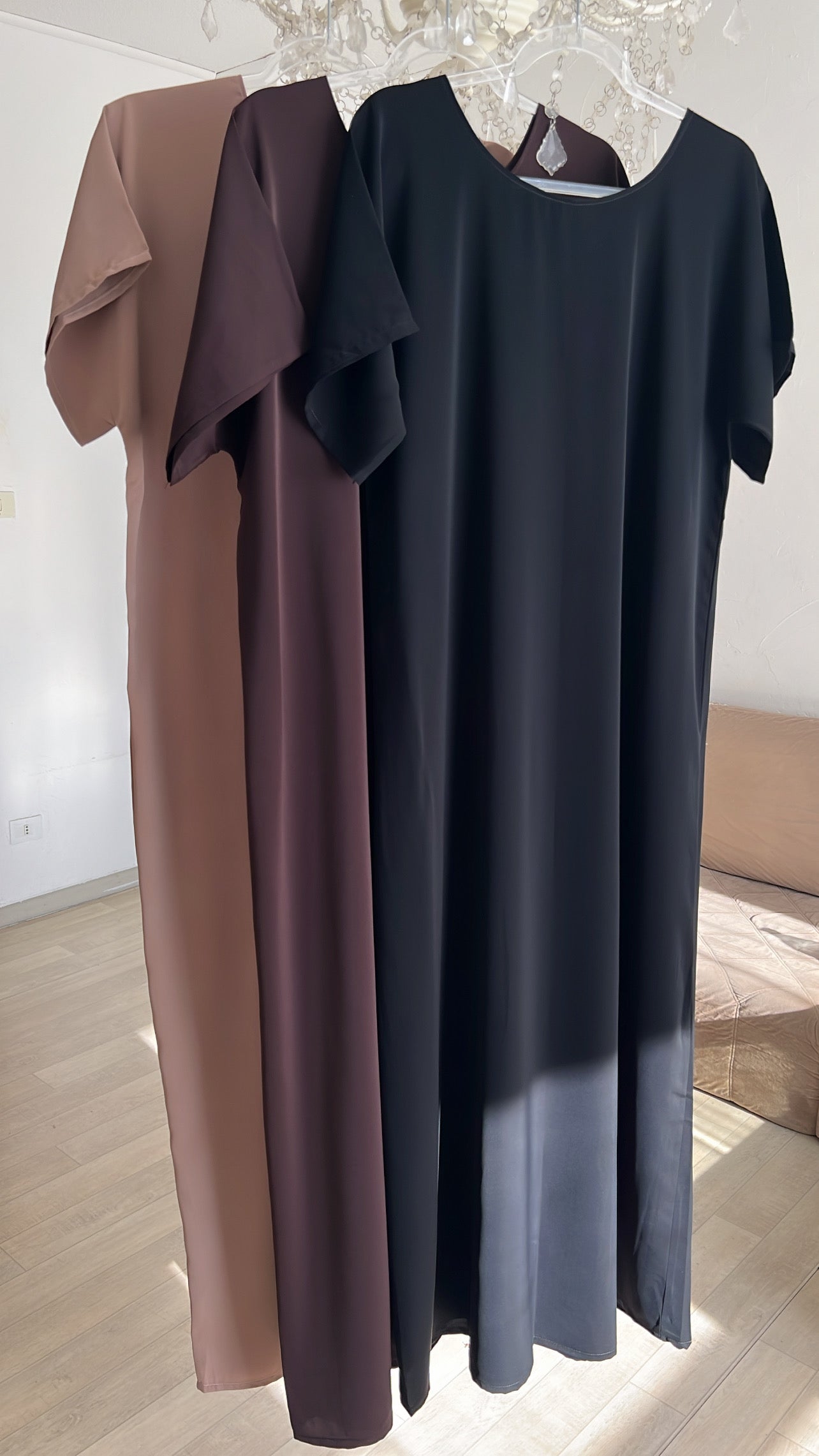 Sous robe Noir - Manches Courtes