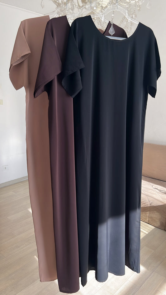 Sous robe Noir - Manches Courtes
