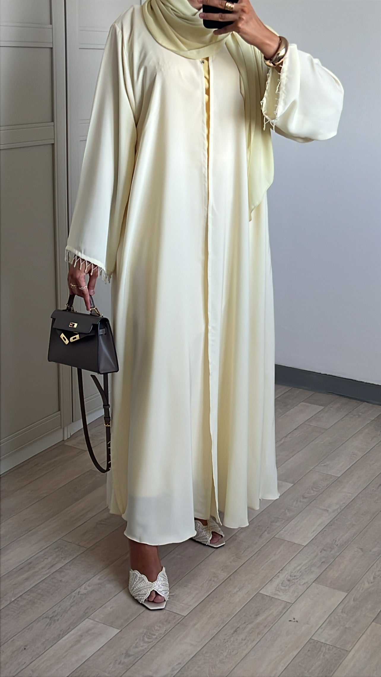 Abaya Laîa Jaune pastel