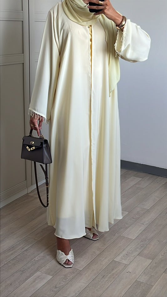 Abaya Laîa Jaune pastel