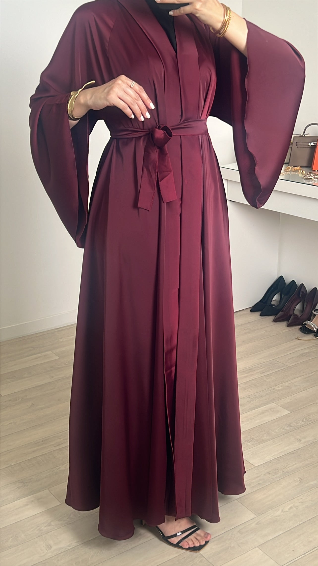 Abaya Jade bordeaux