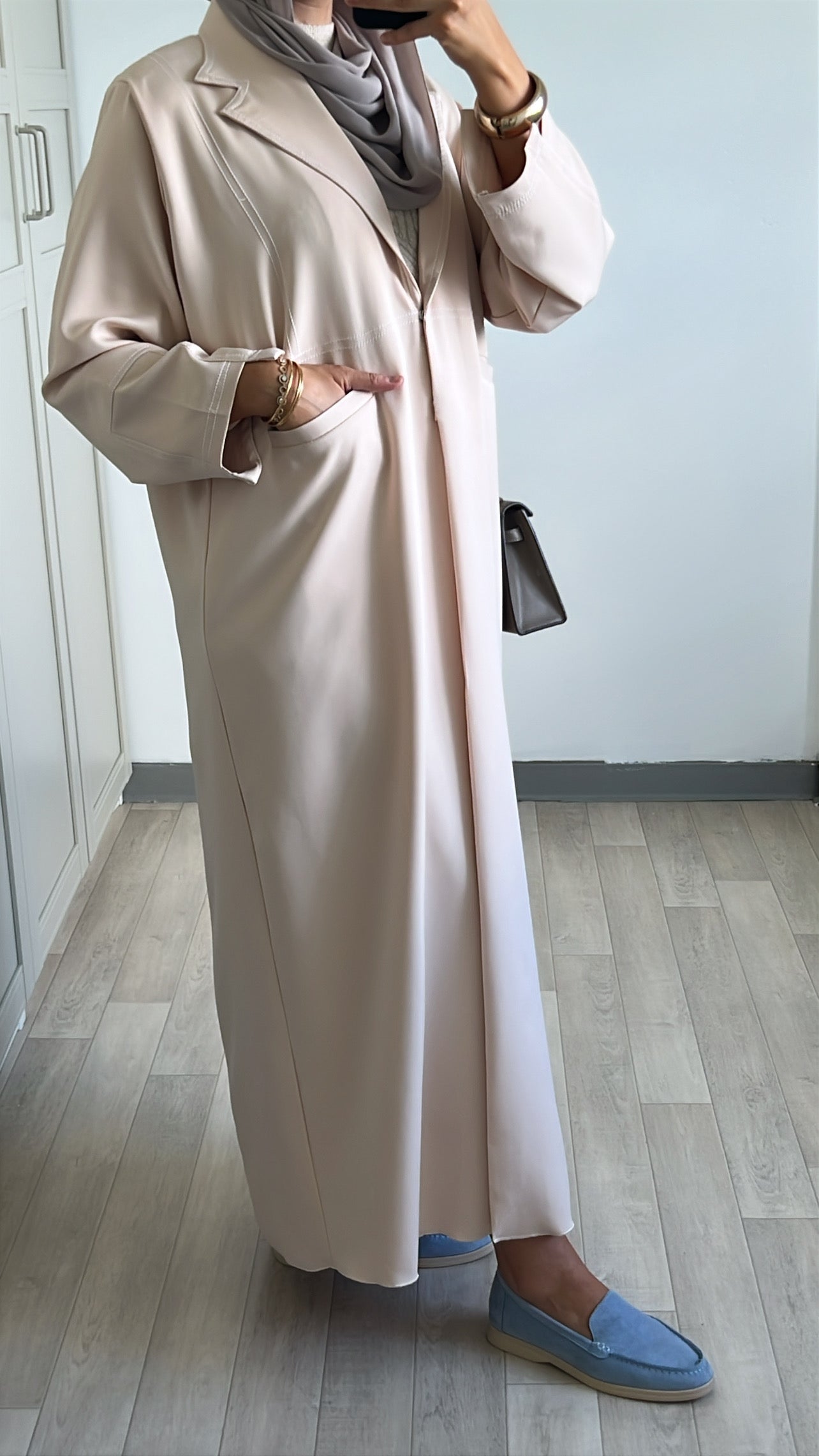 Blazer long nude