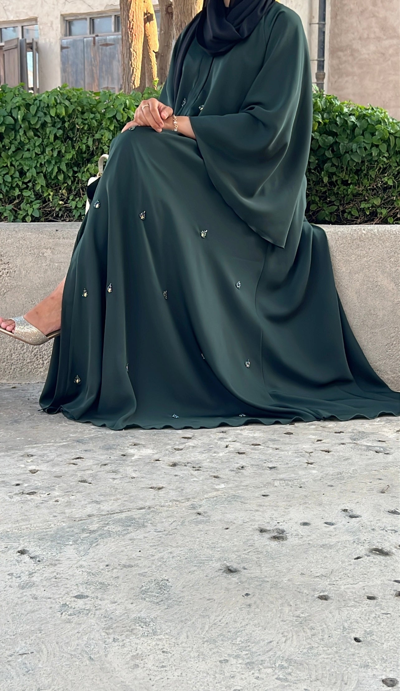 Abaya Nella vert émeraude