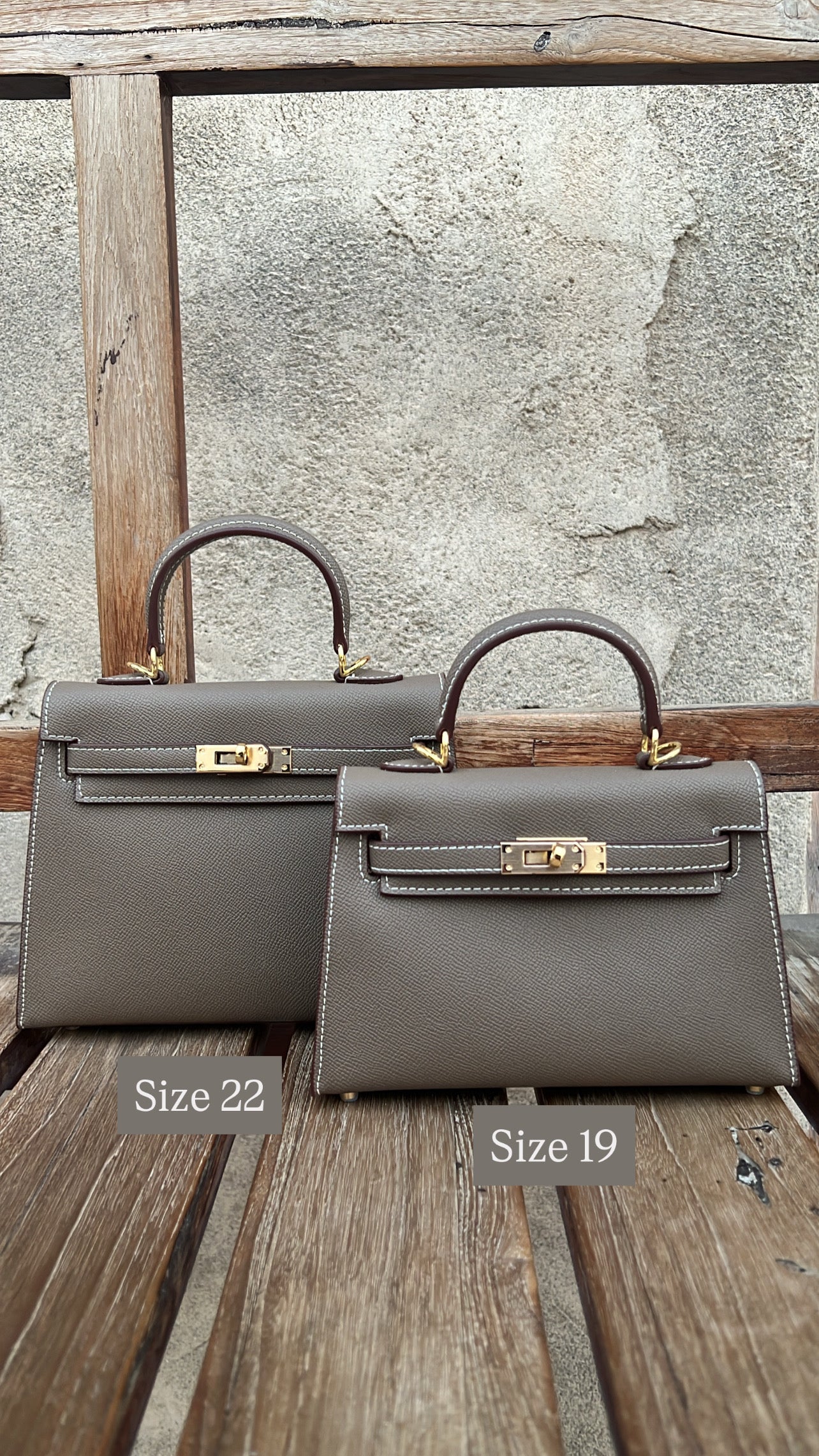 Sac iconique 22 "Taupe Doré"