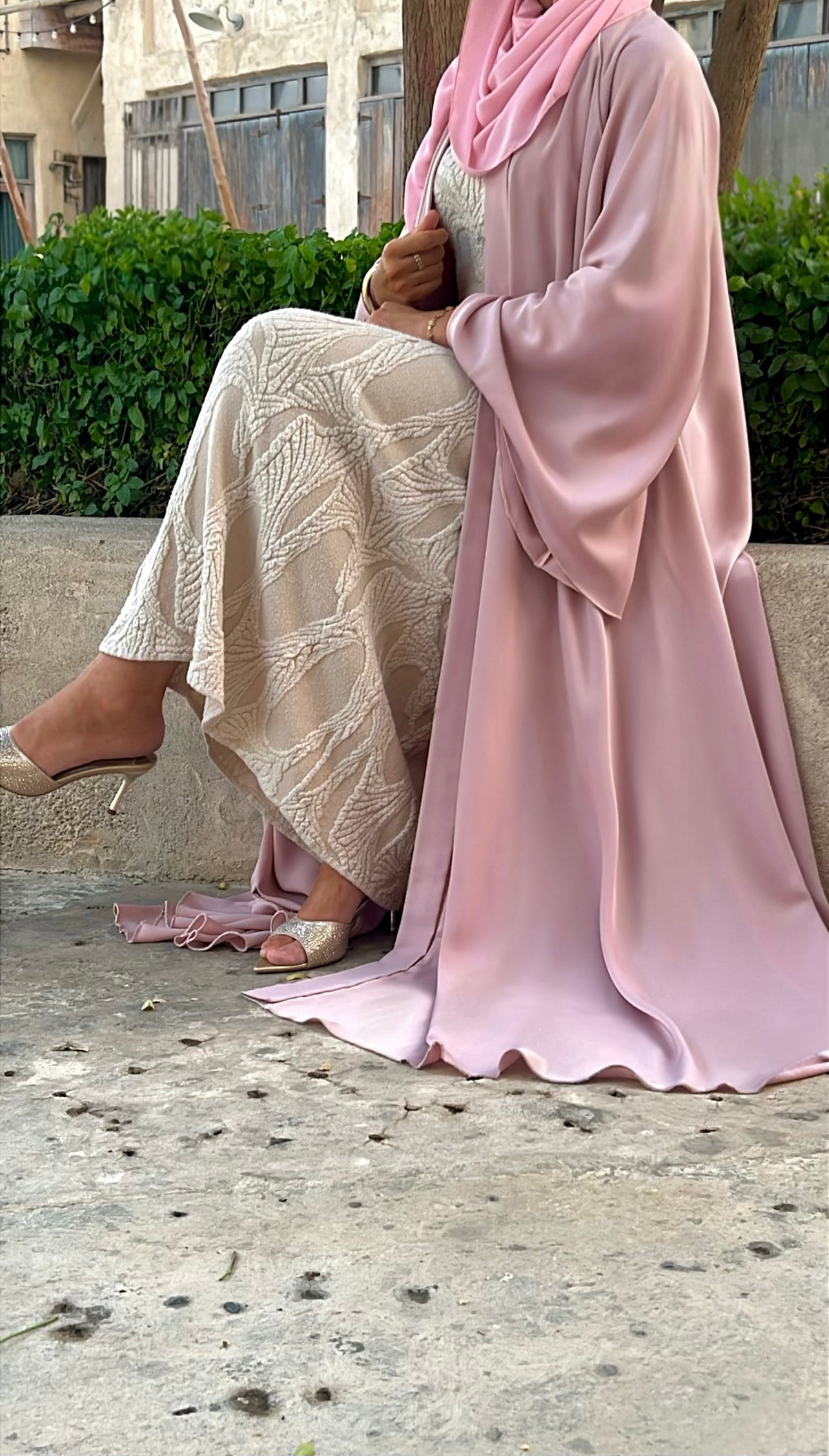 Abaya Jade rose bébé