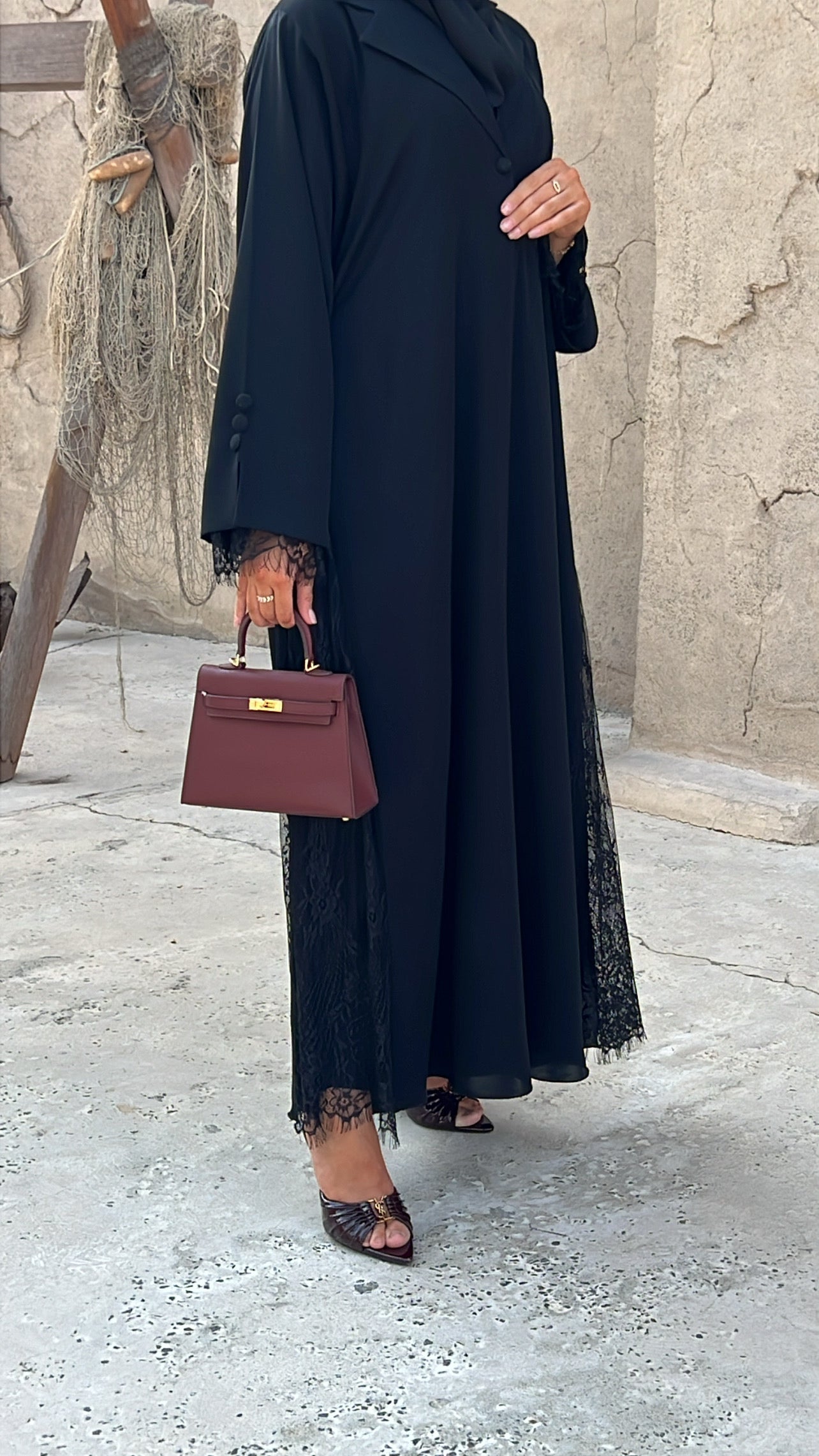 Abaya Dentelle black