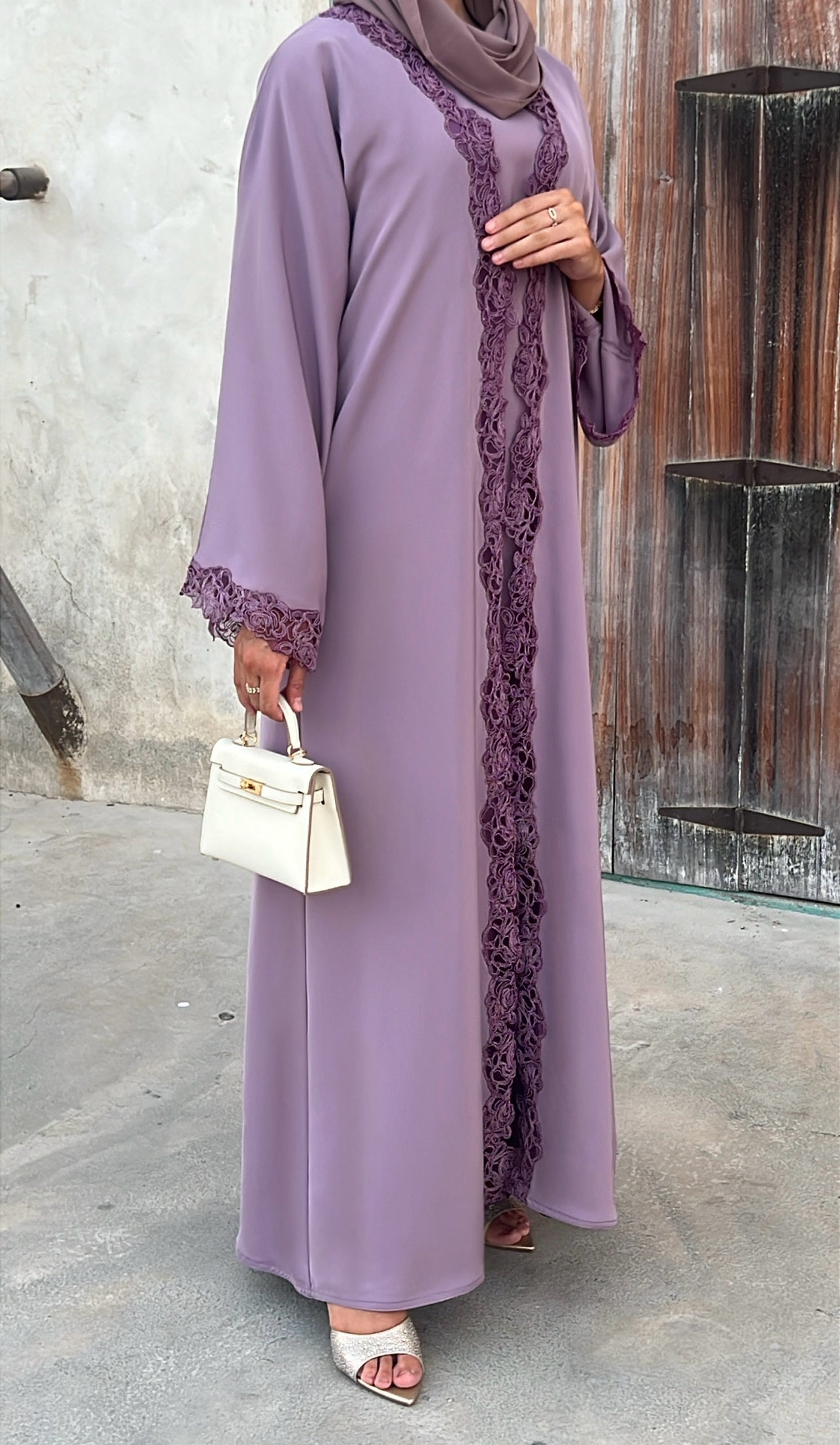 Kimono + sous robe lilas