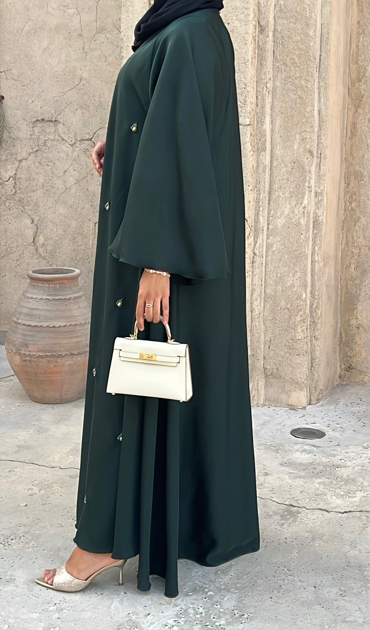 Abaya Nella vert émeraude