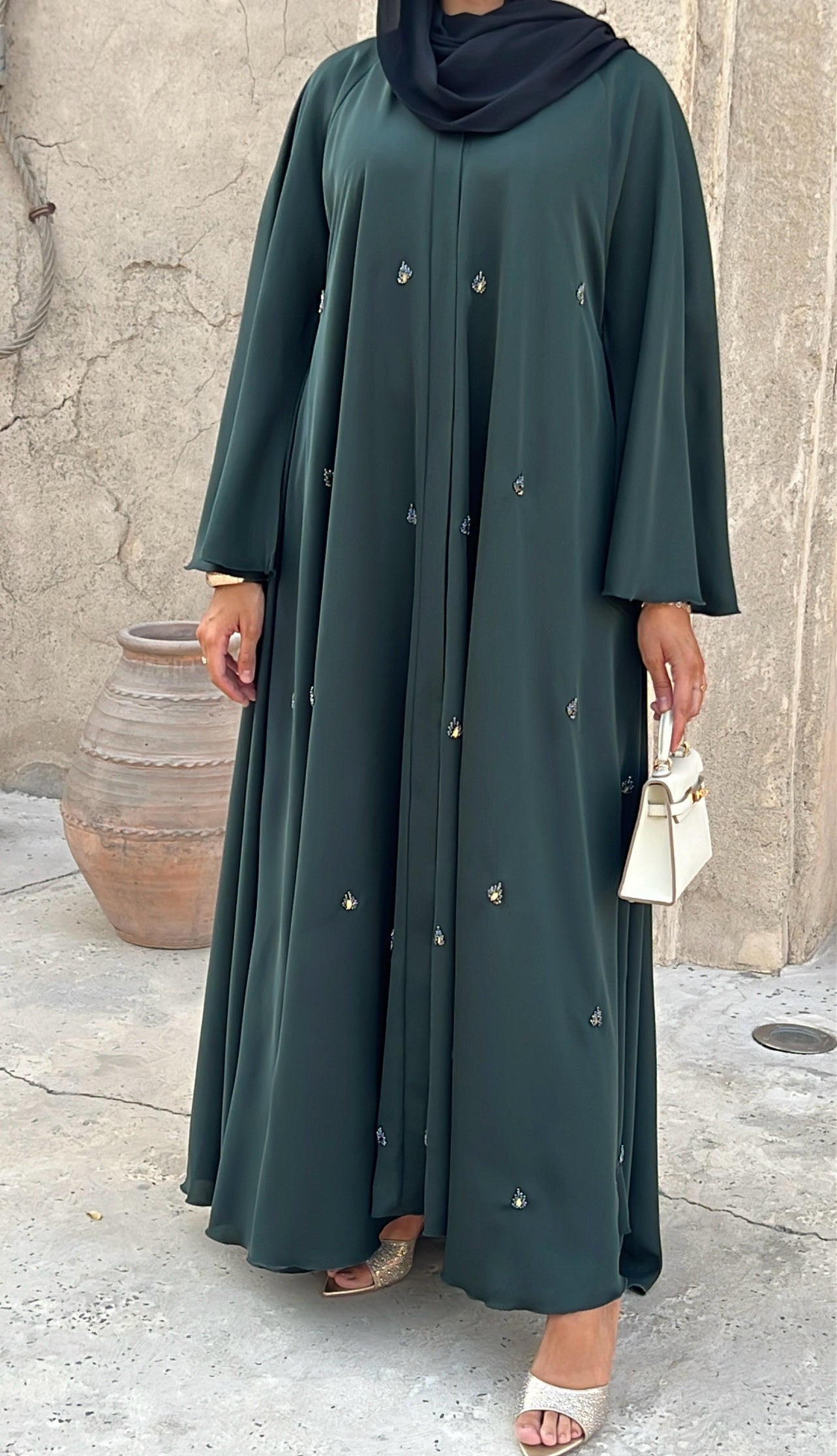 Abaya Nella vert émeraude