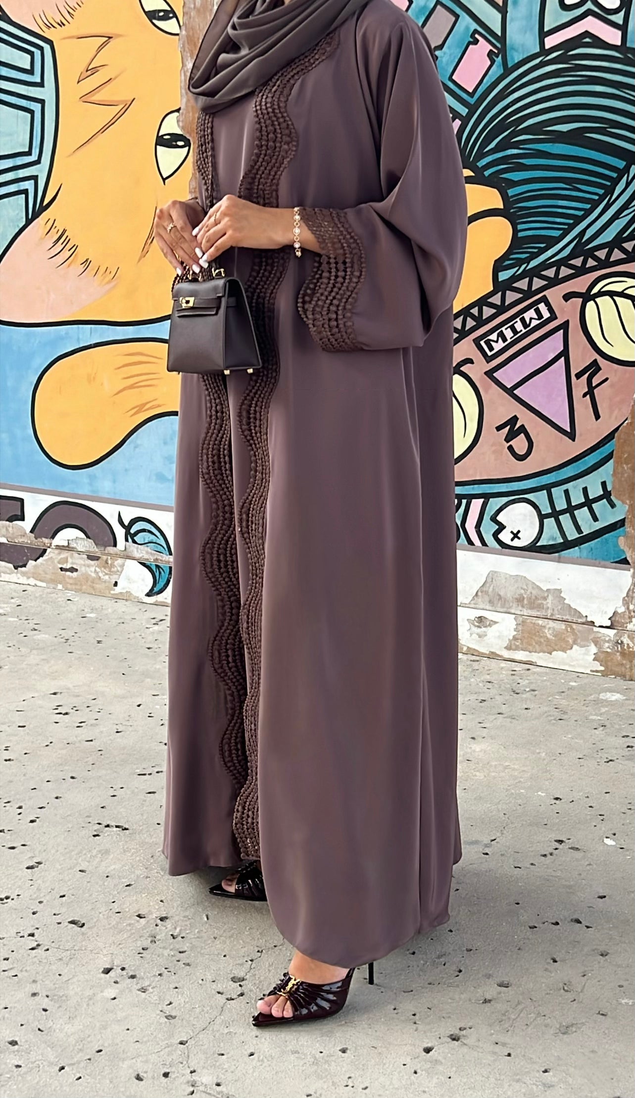 Kimono + sous robe Inaya taupe