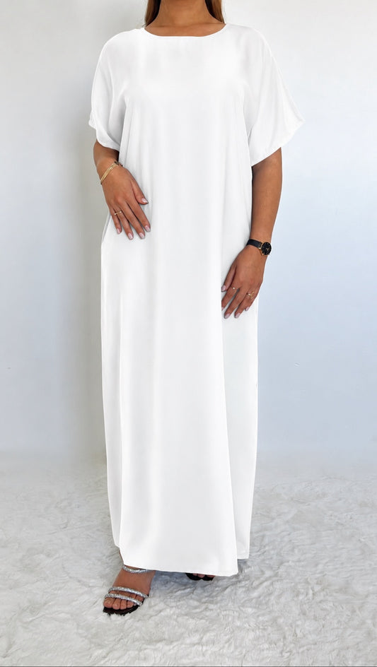 Sous robe blanche - Manches courtes
